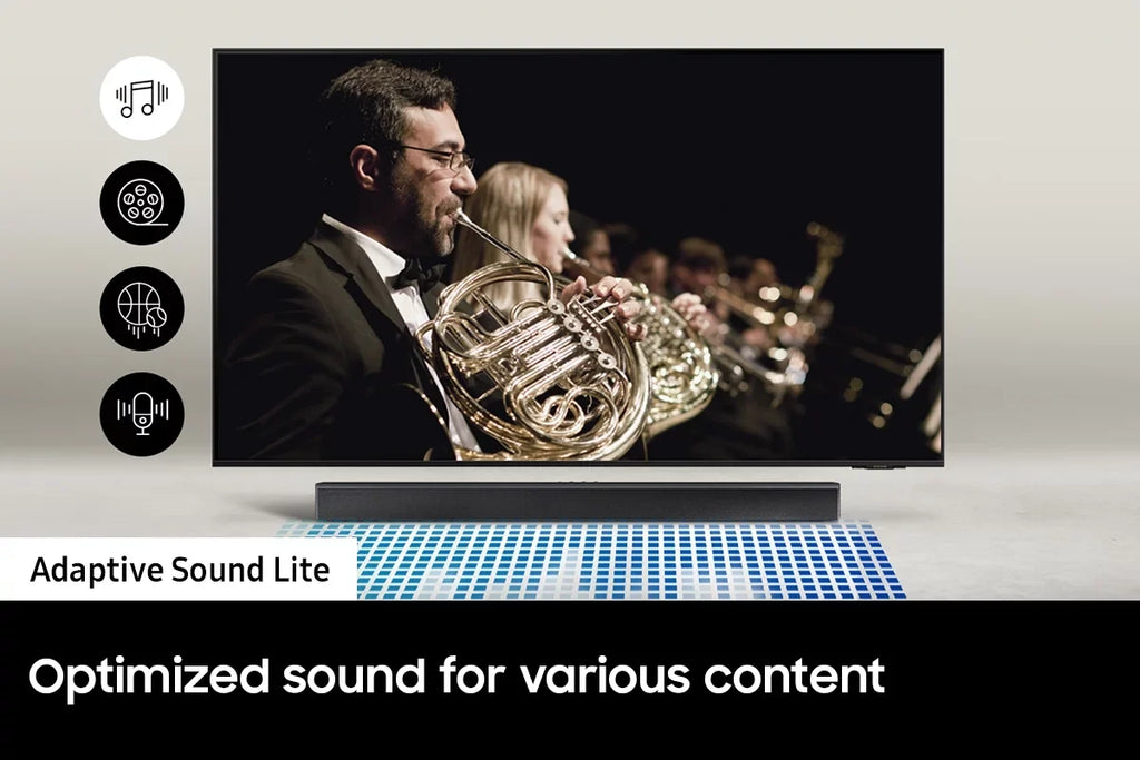 QN55S90CAFXZA 55" 4K OLED Smart TV with AI Upscaling with a HW-B550 2.1ch Soundbar and Subwoofer with Dolby Audio (2023)