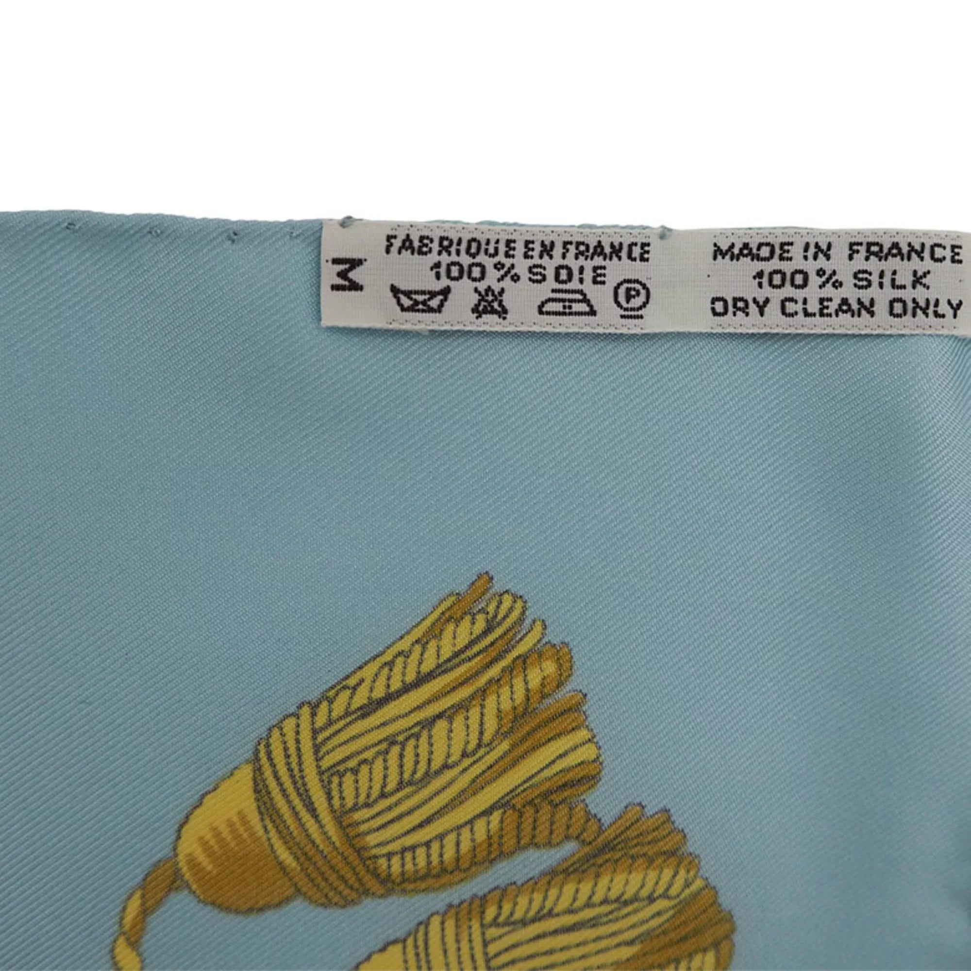 Pre-Owned Hermes Silk Scarf Light Blue (Like New)