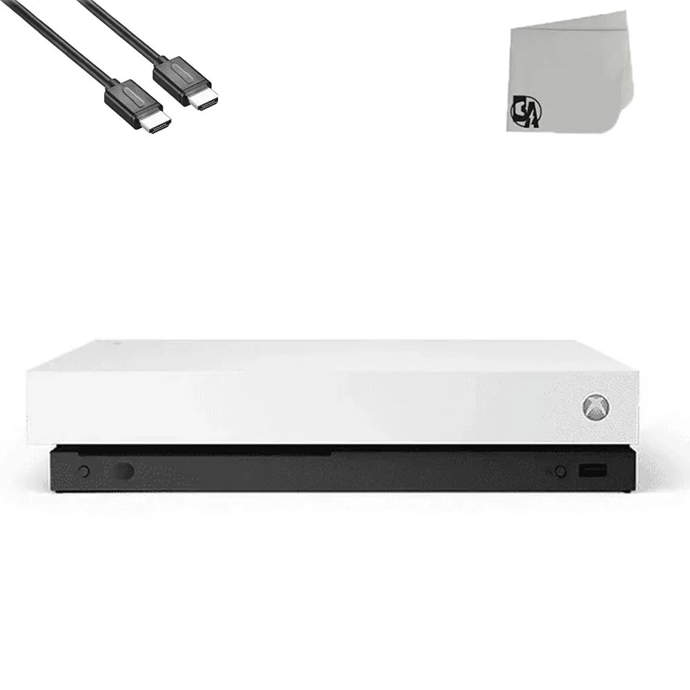 Microsoft Xbox One X 1TB, 4K Ultra HD White Console Only with HDMI Cable BOLT AXTION Bundle Used