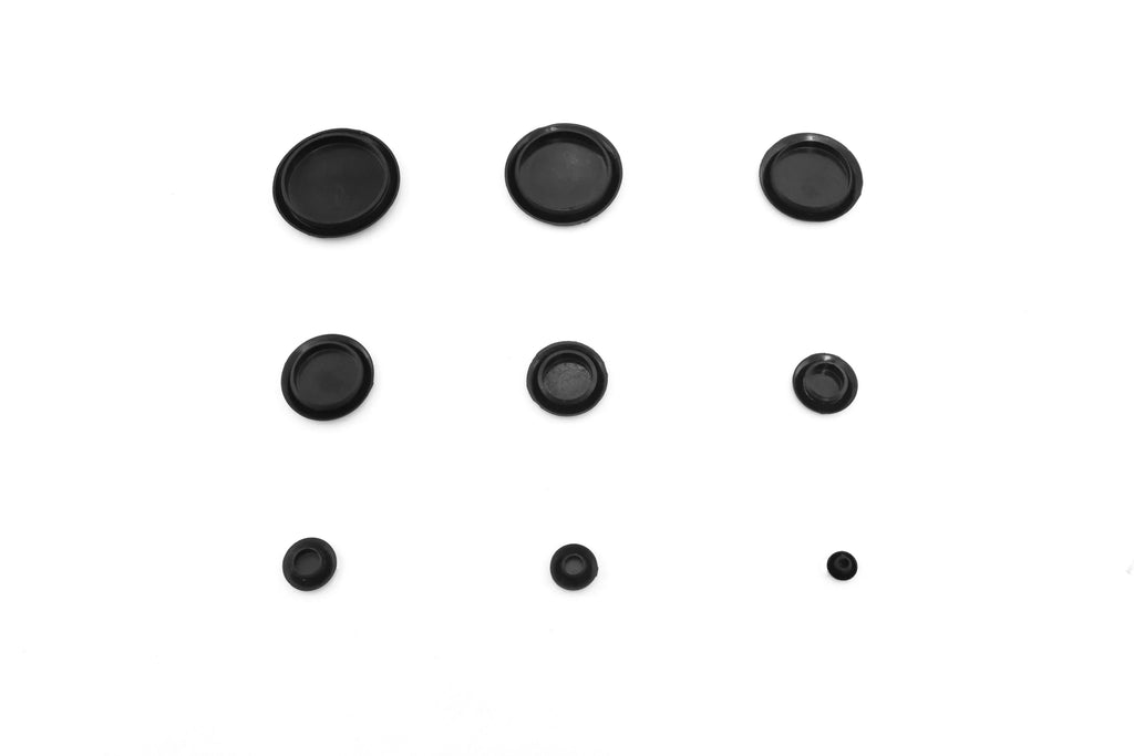 Red Hound Auto 250 Piece Flush Mount Dark Hole Plug Gentlemen for Auto Body and Sheet Metal Assorted Sizes for 1/4, 3/8, 1/2, 3/4, 1, 1-1/4, 1-1/2, 1-3/4 and 2 Inch Holes