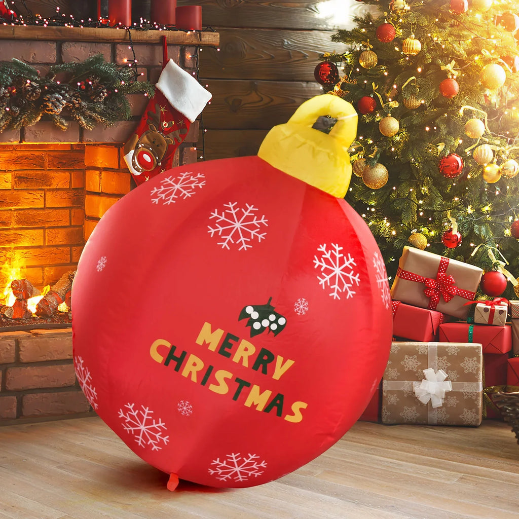 Fun Little Toys Christmas Inflatables Ball, Large Christmas Individuals Light Up Ball Outdoor Christmas Decorations Ball Blow Up Yard Decorations for Chrismas Ball Inflatable Christmas Decorations