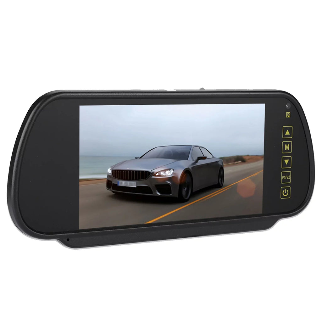 Lsaardth Car Rearview Mirror- 7inch Car Rearview Mirror LCD Auto Dimming Monitor Rear View Camera With Bracket