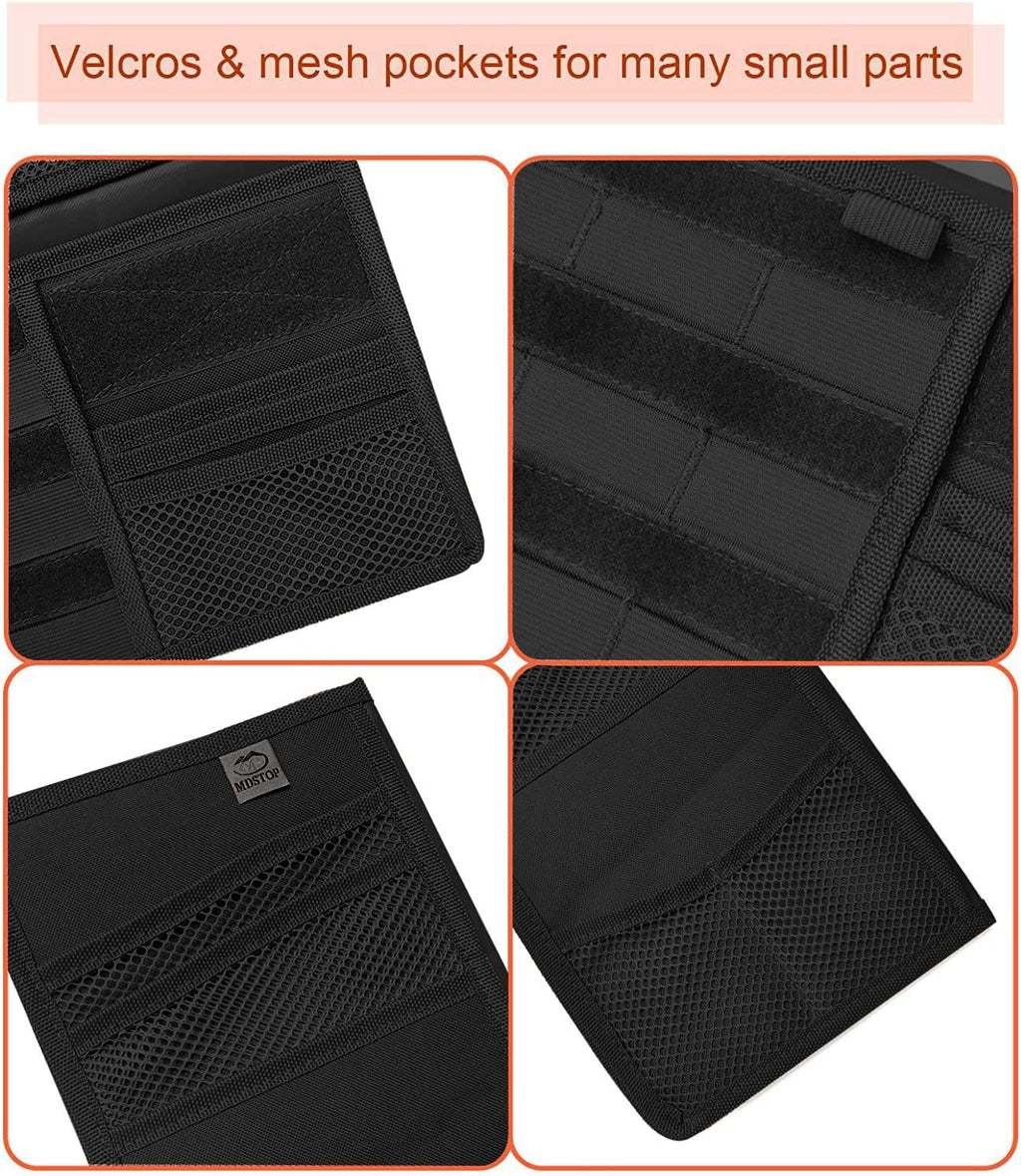MDSTOP Molle Visor Panel Organizer Tactical Webbing Compatible Vehicle Sun Visor Cover Car Sunshade Storage Holder Pouch Fits for Cars, Trucks, Suvs, Pickups Dark 7"x12")