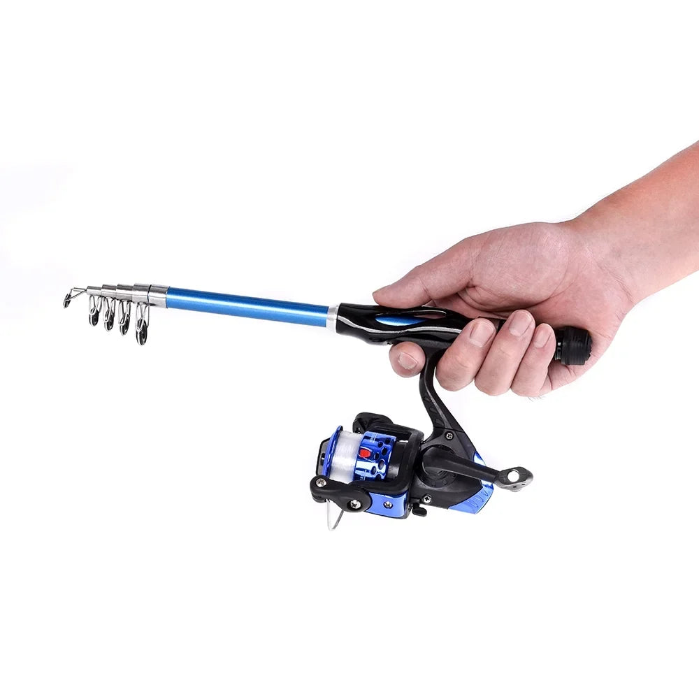 Blusea Kids Fishing Rod and Reel Combo Full Kit,Telescopic Fishing Rod Spinning Reel Set