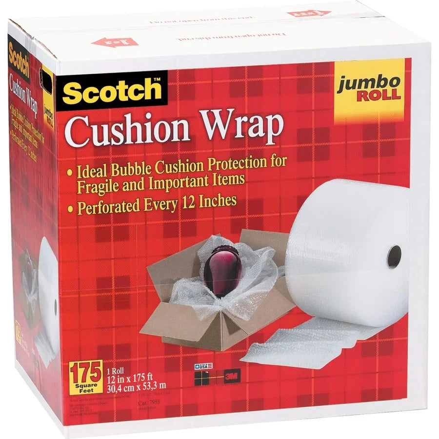Scotch Jumbo Roll Cushion Wrap - 12" Width X 175 Ft Length - Lightweight, Non-scratching