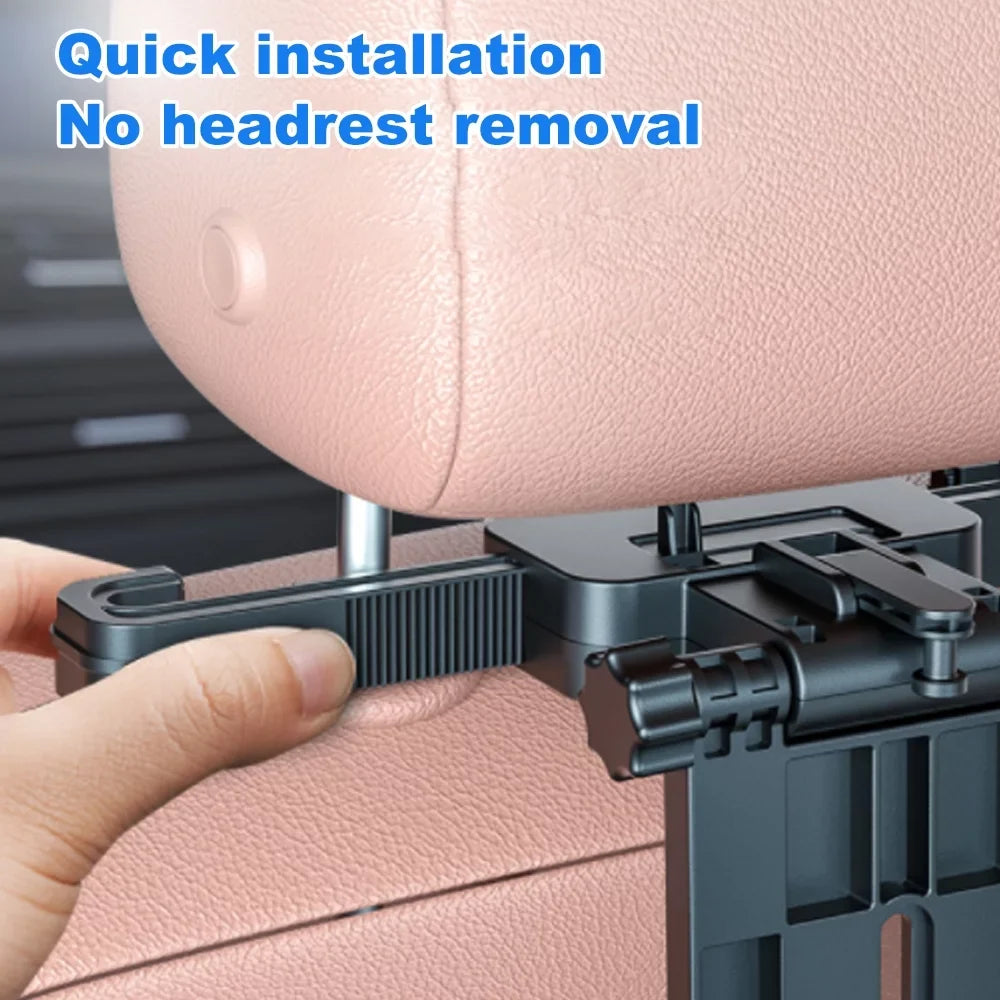 Tomshoo Convenient Car Seat Travel Table, Adjustable Multifunctional Car Back Seat Tray Ebony
