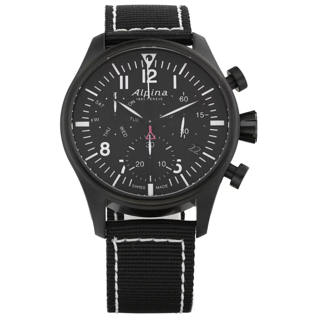 Alpina Startimer Pilot Chronograph AL-371BB4FBS6 Ebony PVD Gemstone Individuals Watch
