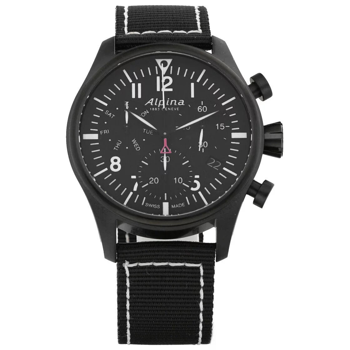 Alpina Startimer Pilot Chronograph AL-371BB4FBS6 Ebony PVD Gemstone Individuals Watch