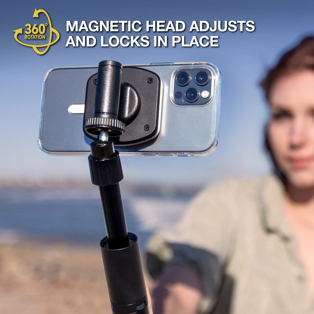 Scosche MP2TR1-SP MagicMount Pro 2 Tripod/Selfie Stick Phone Mount with Adjustable Arm, Dark