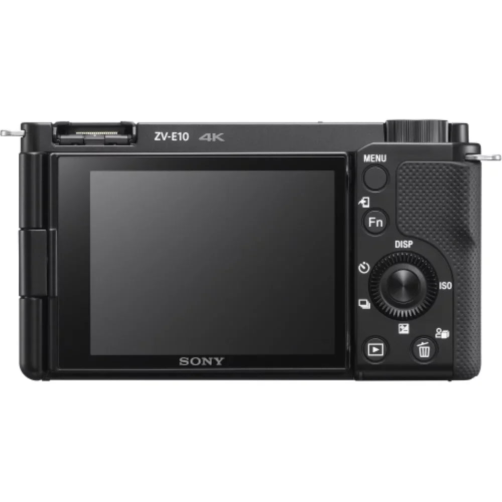 Sony ZV-E10 Mirrorless Camera |16-50mm Lens Midnight Bundle with Edge 64GB Memory Card + Flexible Tripod + Camera Bag + Cleaning Kit (5 Items)