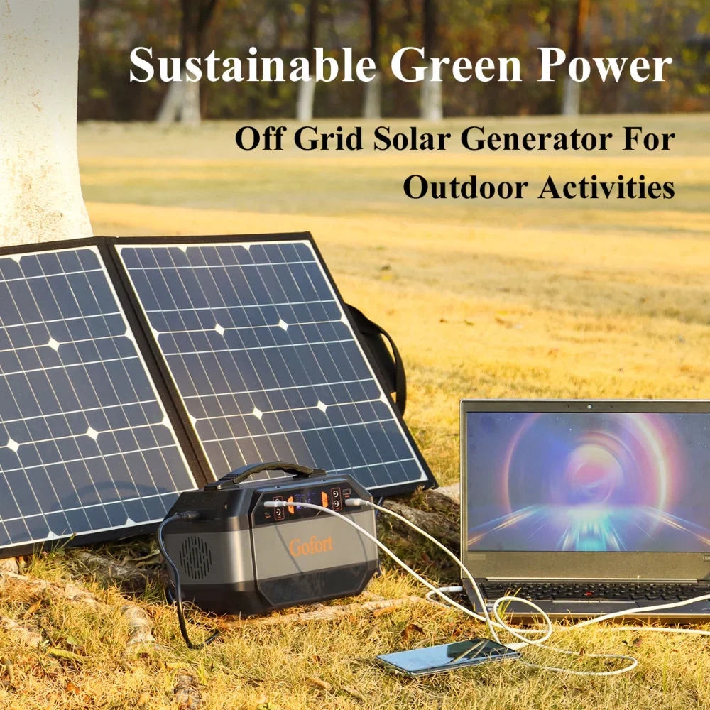 330W Portable Power Station, 299Wh Solar Generator Backup Power Supply with 2X 110V AC Outlets, 4X 12V DC Outlets and 4X USB Outlets for Outdoor Camping, RV Travel, CPAP, Home Emergency Power