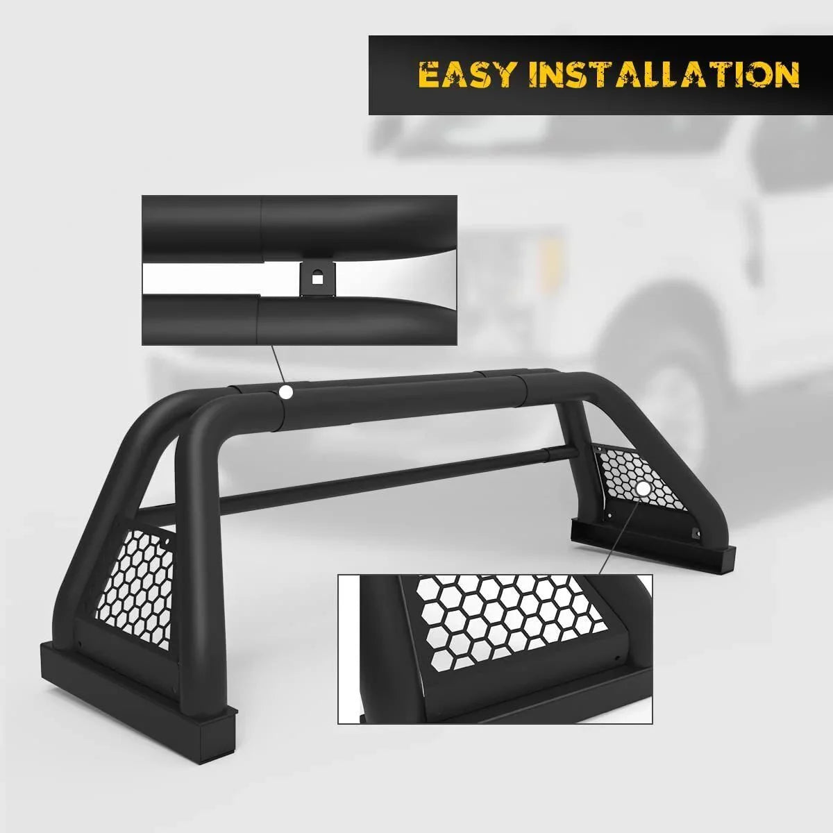 62.9-74.7" Adjustable Truck Roll Sport Bar Chase Rack Bed Bar Fit For 2019-NOW Chevy Silverado/GMC sierra