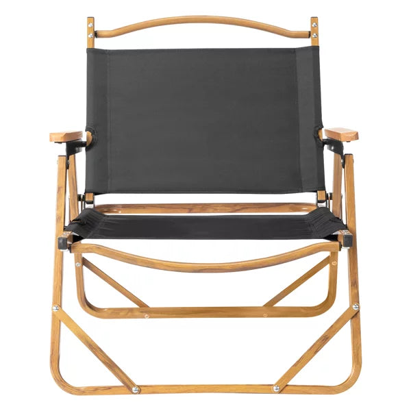 Fithood 53*55*61cm Medium Size Aluminum Frame 600D Ebony Oxford Cloth Bearing 100kg Imitation Wood Grain Spray Paint Camping Chair Ebony