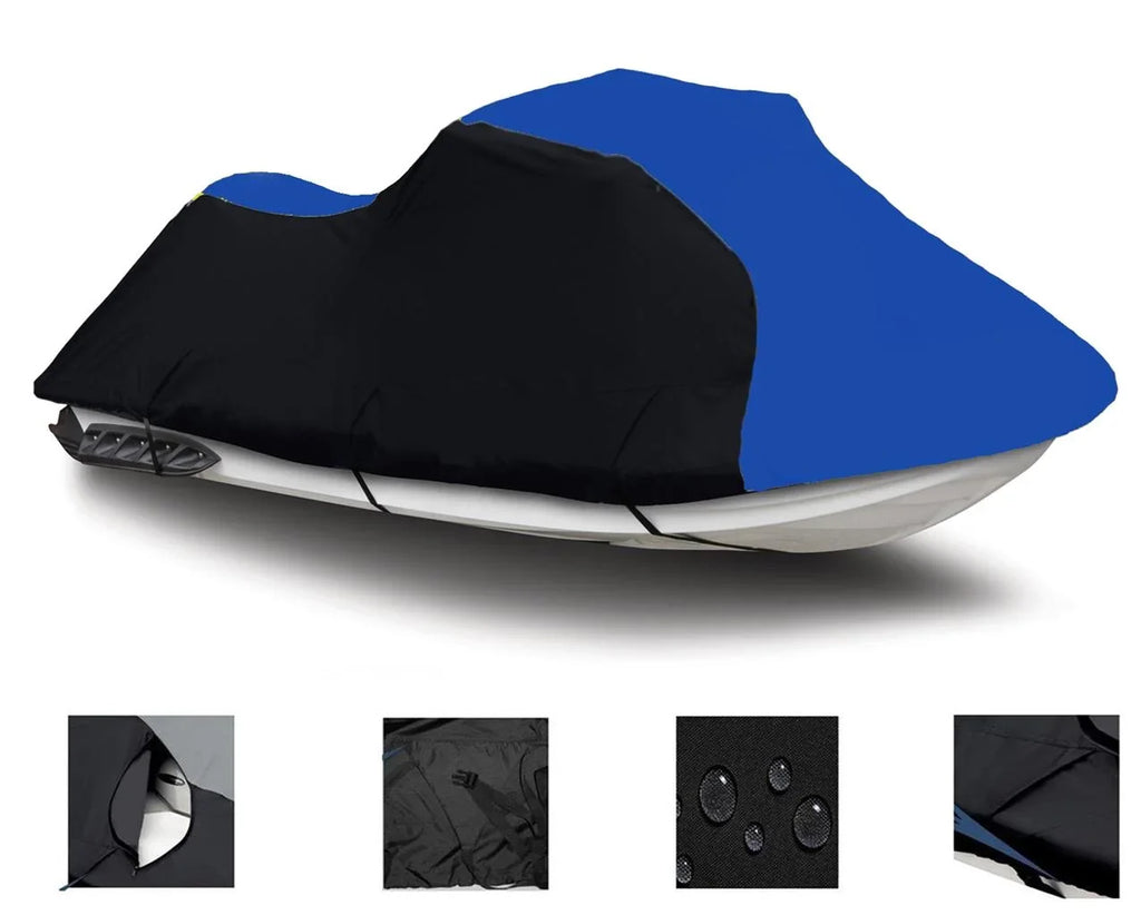 Dark / BLUE HEAVY-DUTY, PWC 600D JET SKI Cover Compatible for Kawasaki Ultra 150 / JH1200 1998 99 2000 2001 2002 2003 2004 2005 2 Seater