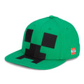 Minecraft Snapback Baseball Hat for Youth Boys or Girls - Green Creeper Face Mob, One Size