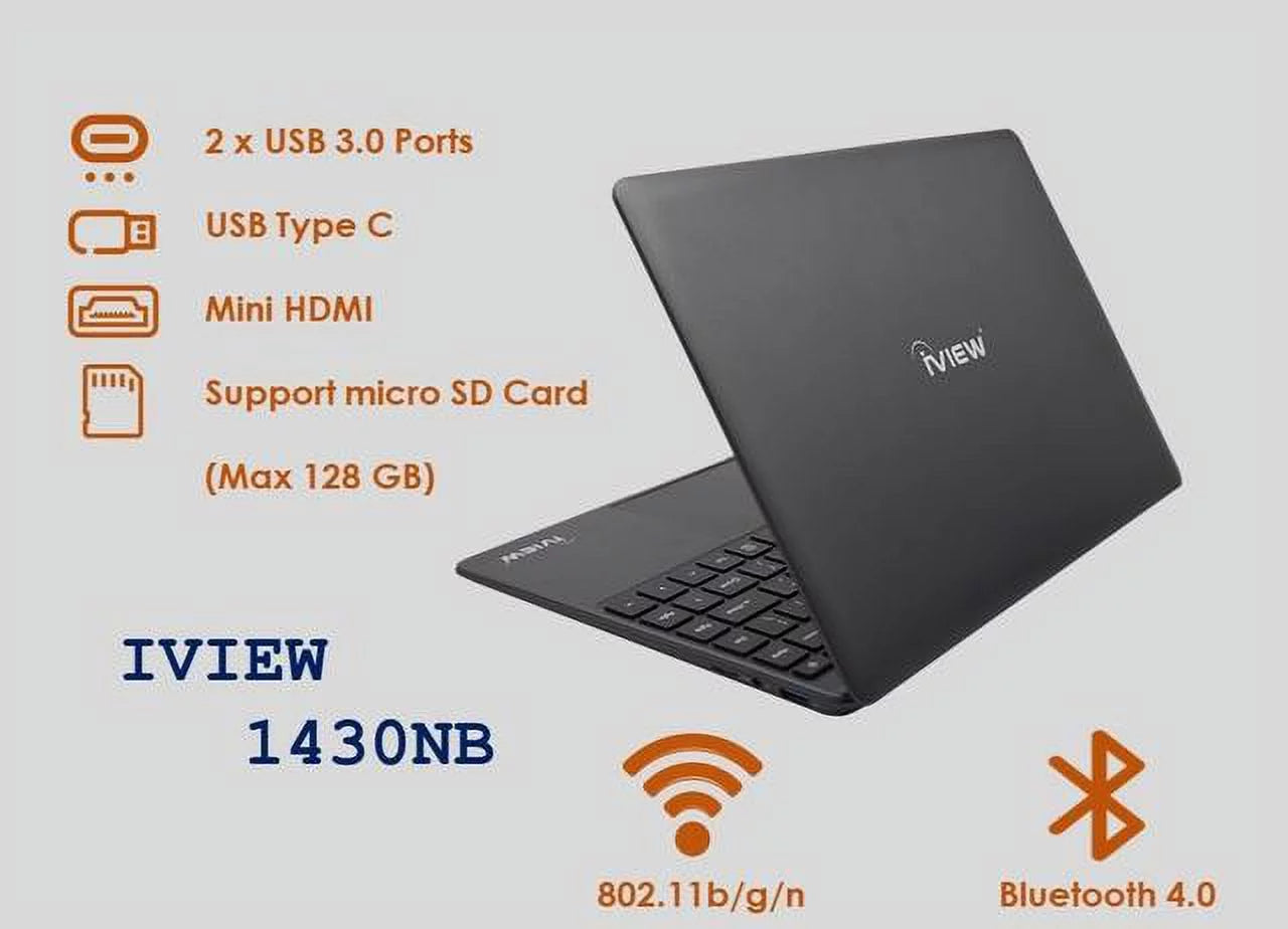 iView 1430NB-14.1in 1920x 1080 IPS High Resolution, Dual Core, 4GB/64GB and USB Mouse