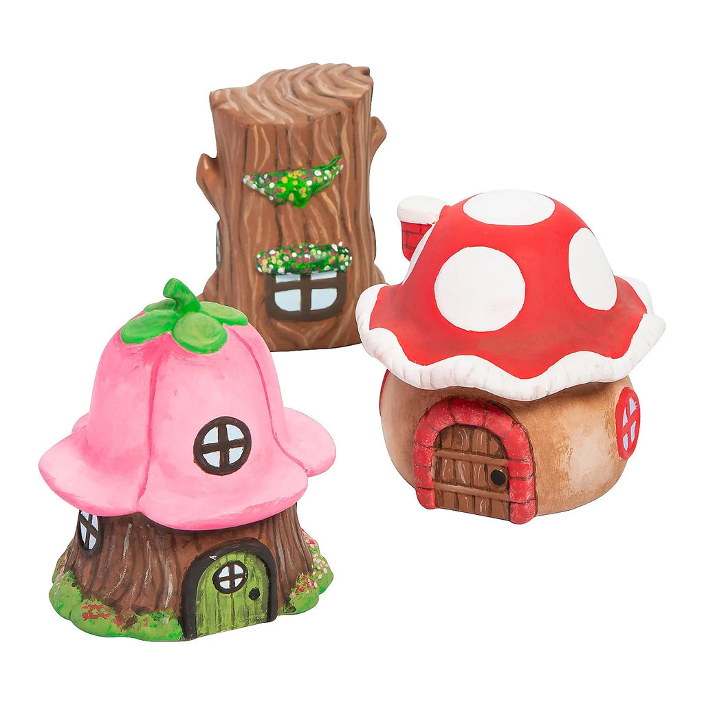 Fun Express DIY Ceramic Fairy Houses - 6 Pc
