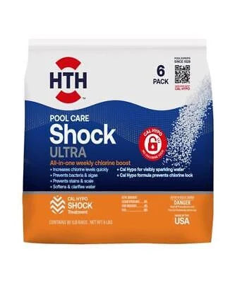 HTH Ultimate Shock People Swimming Pool Chlorine Cleaner 1 lbs. for Fresh and Saltwater Pools