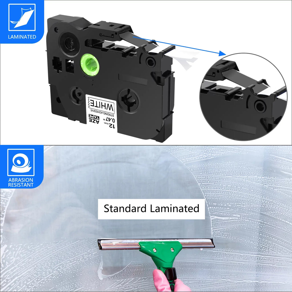 GREENCYCLE 40PK Compatible for Brother P-touch Ebony on White 12mm TZ TZe TZe-S231 TZ-S231 TZe-231 TZ-231 Extra Strength Laminated Label Tape