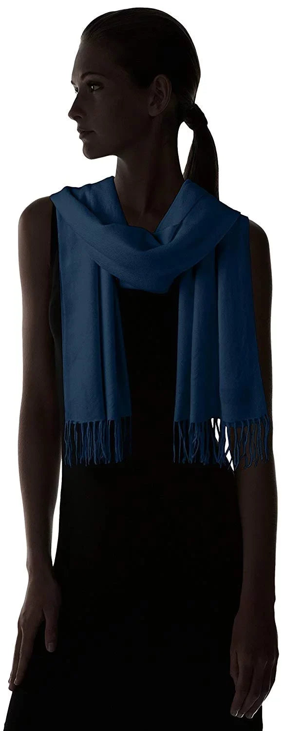 La Fiorentina People Soft Twill Cashmere Scarf, Navy, One Size