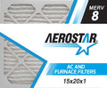 Aerostar 15x20x1 MERV 8, Air Filter, 15x20x1, Box of 4