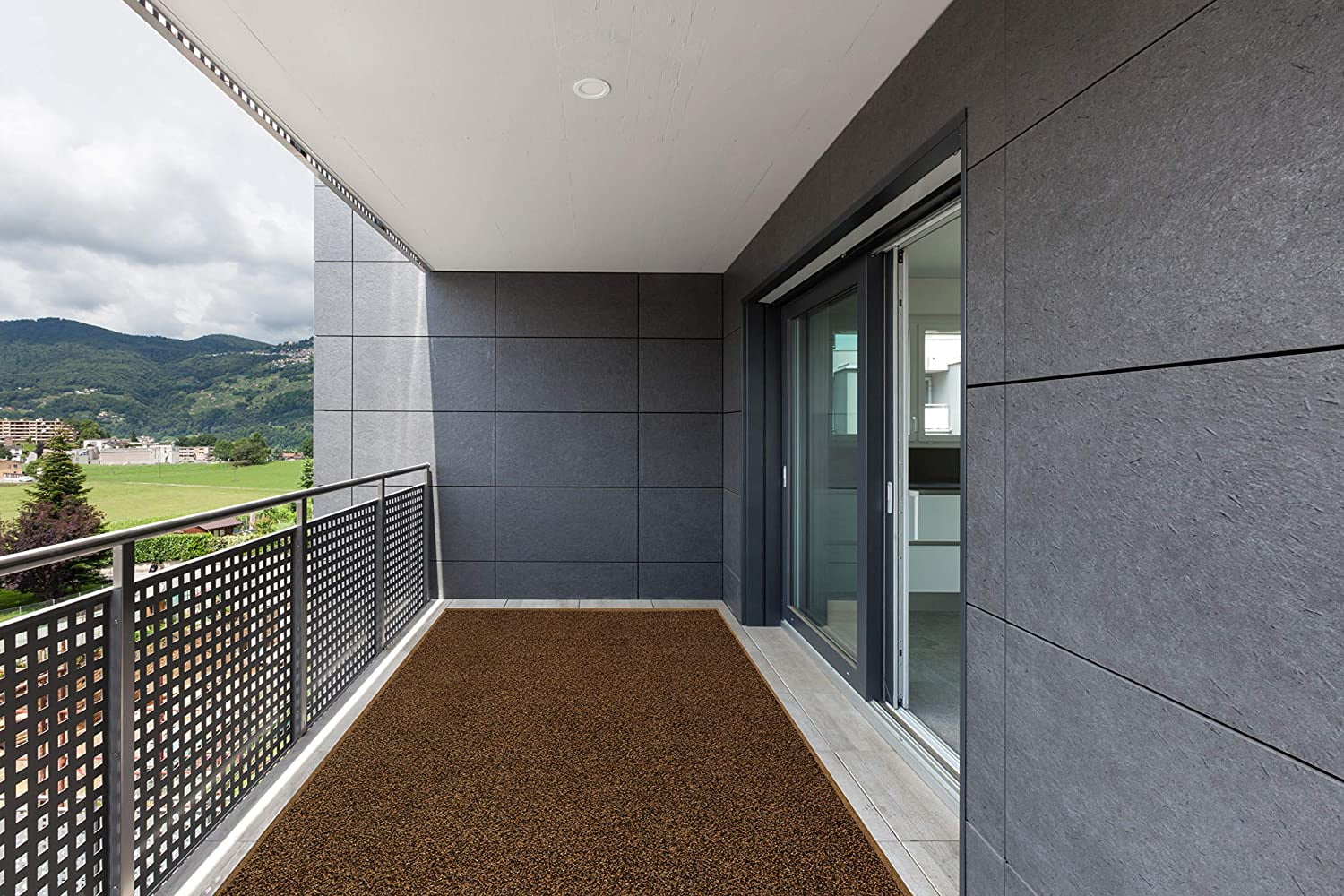 12'x12' Brown Turftime Indoor/Outdoor Artificial Turf Area Rugs, Runners and Doormats. The Look of Grass Without The Maintenance.