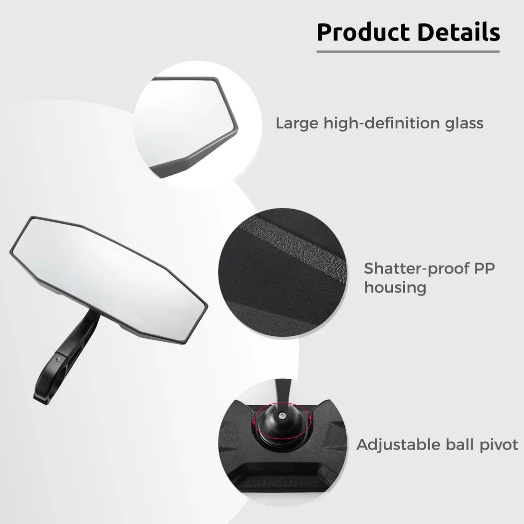 Rear View Center Mirror, 10" Ultra Clear SXS UTV Rear View Mirror, Adjustable Panoramic UTV Rear-view Mirror Fit for 1.75" Roll Bar