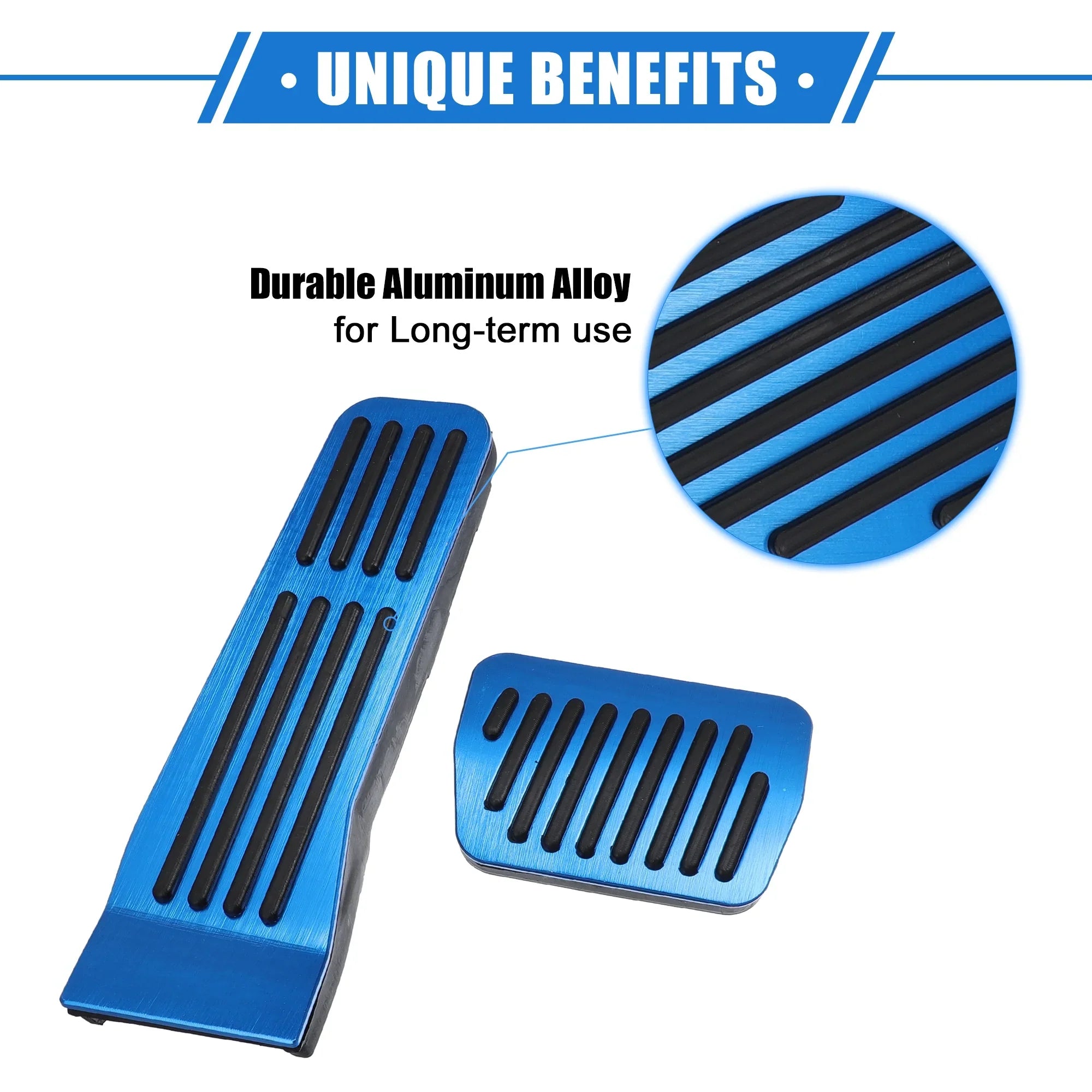3 Pcs Car Gas Accelerator Brake Foot Rest Pedal Cover Pad for Mazda CX-30 2020-2021 Antislip Blue