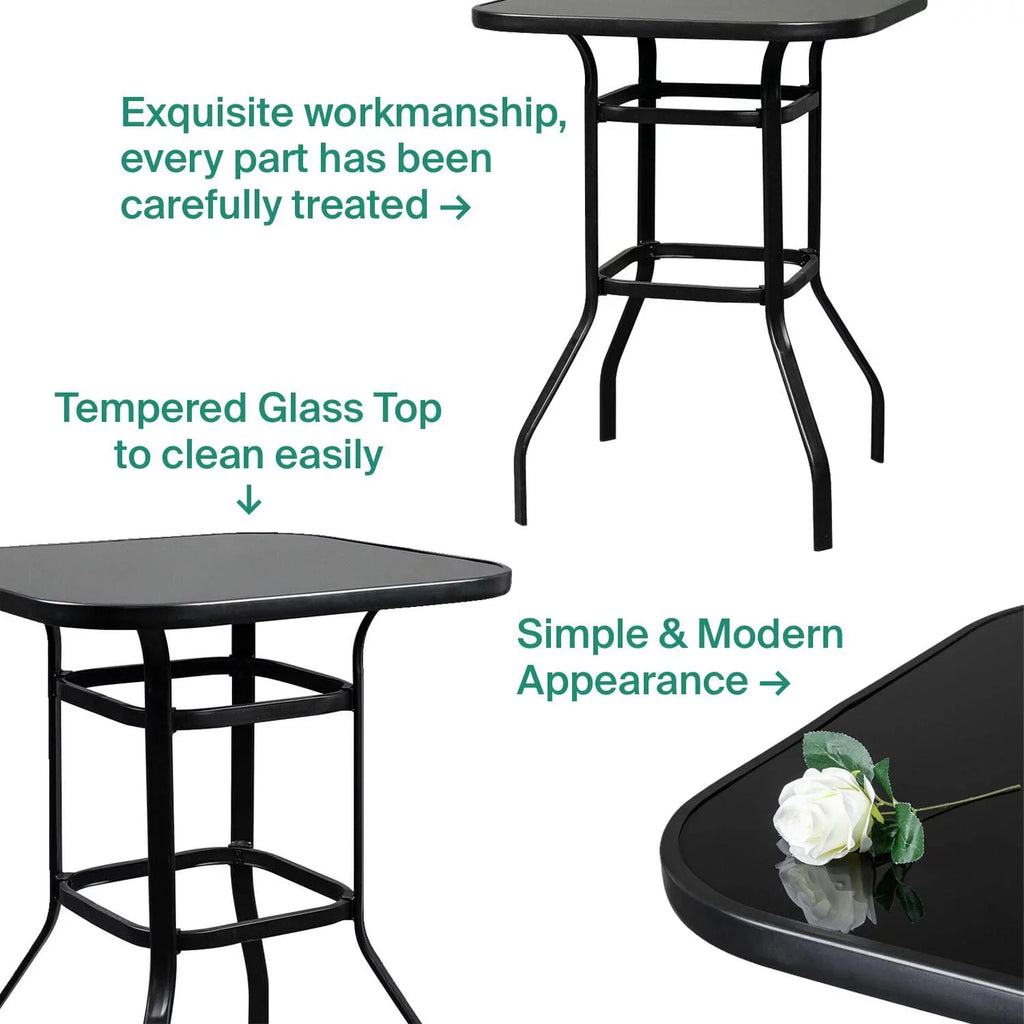 Scarlett Aesthetic Design With Solid Glass Bar Table For Indoor Use
