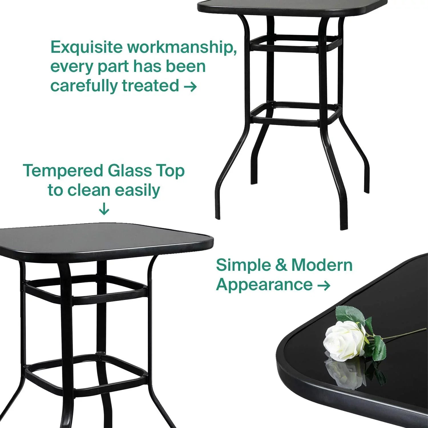 Scarlett Aesthetic Design With Solid Glass Bar Table For Indoor Use