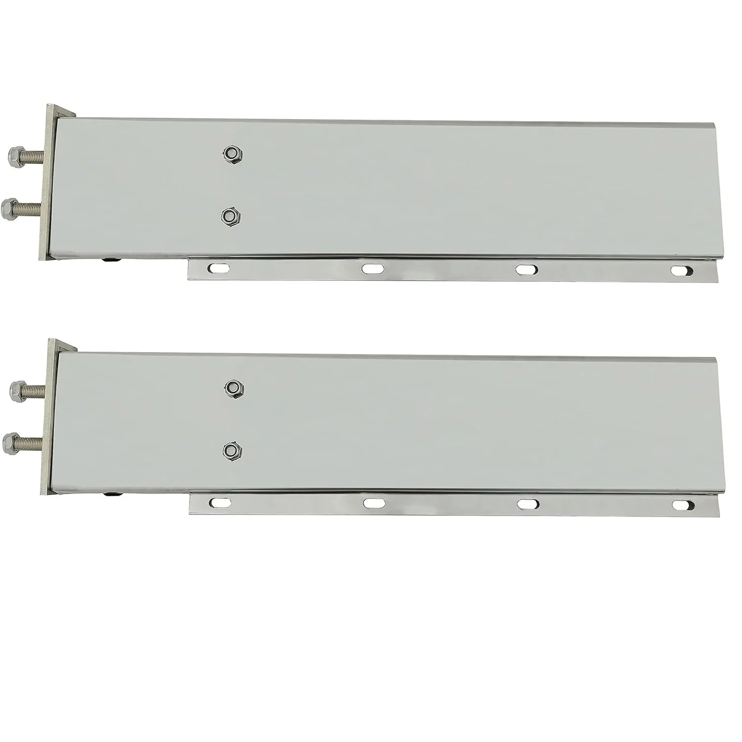 POWERWORKS Stainless Steel Straight Spring Loaded Mud Flap Hanger Bracket Mudflap Holder Set 2.5" Bolt Spacing 30" Length fit for Semi Trucks