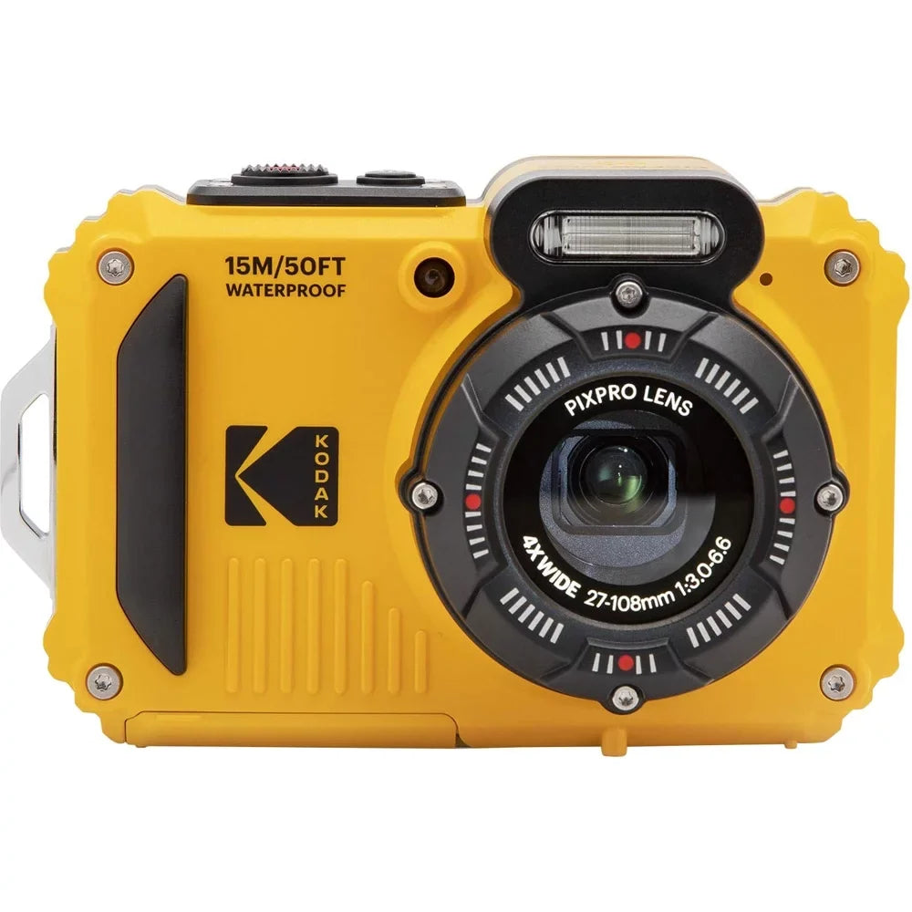 Open Box Kodak PIXPRO WPZ2 Rugged Waterproof Digital Camera 16MP 4X Optical Zoom 2.7" LCD Full HD Video, Yellow