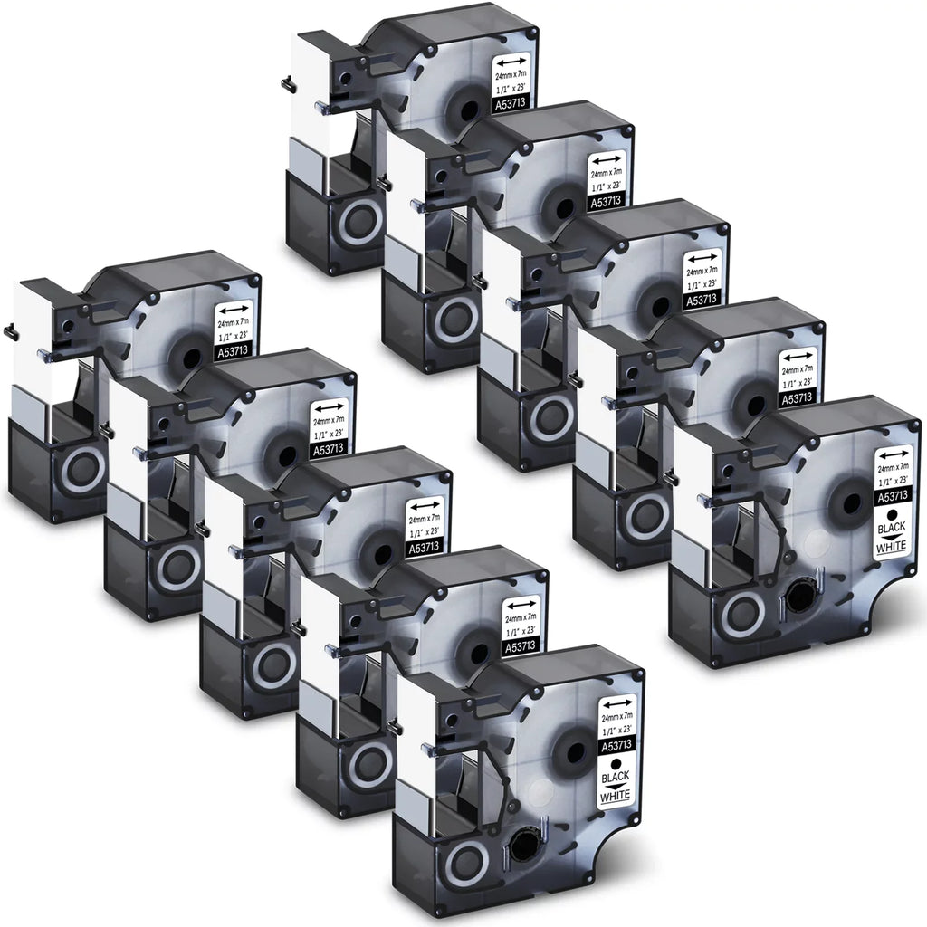 GREENCYCLE 10PK Compatible for DYMO D1 Label Tape 53713 S0720930 24mm 7m Midnight on White for LabelManager 450 450D Label Maker