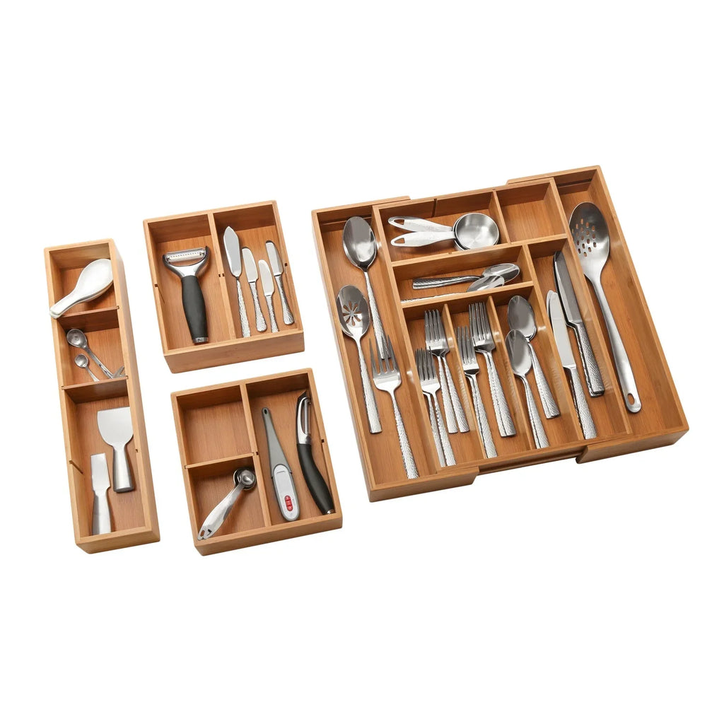Classics 4-Piece Expandable Bamboo Drawer Organizer Set