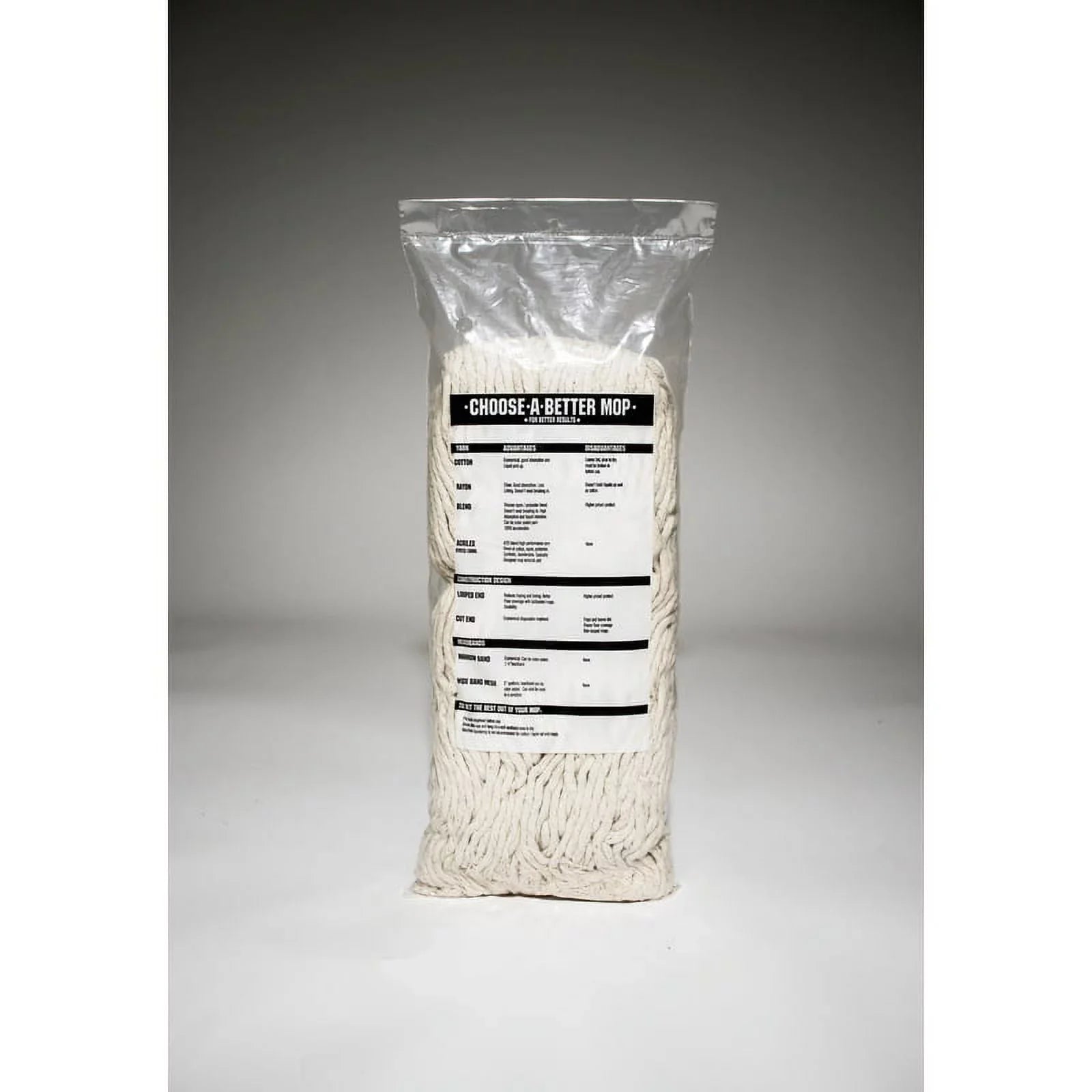 Elite Mops and Brooms Cut Termination Cotton Yarn 32 Ply # 16 Bagged Case of 6