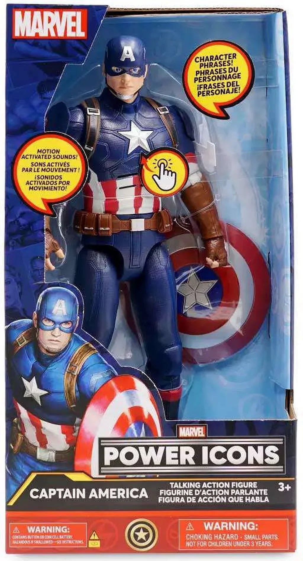 Marvel Power Icons Captain America Action Figure with Sound