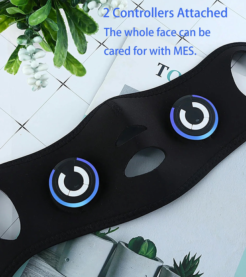 DEMUXI EMS Micro-current Facial Device, V Face Mask, Electric Thin Face Massager, Facial Lifting Silicon Mask