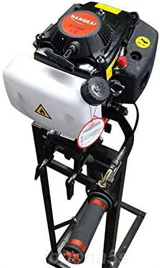Miumaeov Outboard Trolling Motor 3.6HP 2 Stroke Inflatable Shaft Fishing Boat Engine Propeller CDI Control Air Cooling System Heavy Duty Tiller Shaft
