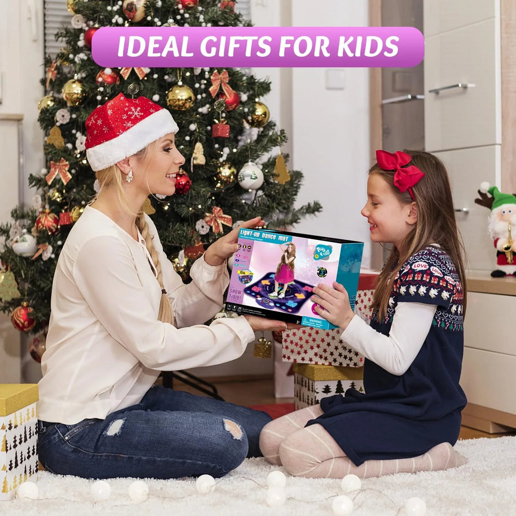 PAFOLO Dance Mat Toys for 3-12 Year Old Kids, Dance Pad with Light Up 8-Buttons & Wireless Bluetooth, Music Dance Toy with 5 Game Modes, Easter Xmas Gifts for 3 4 5 6 7 8 9 10+ Year Old Girls Boy