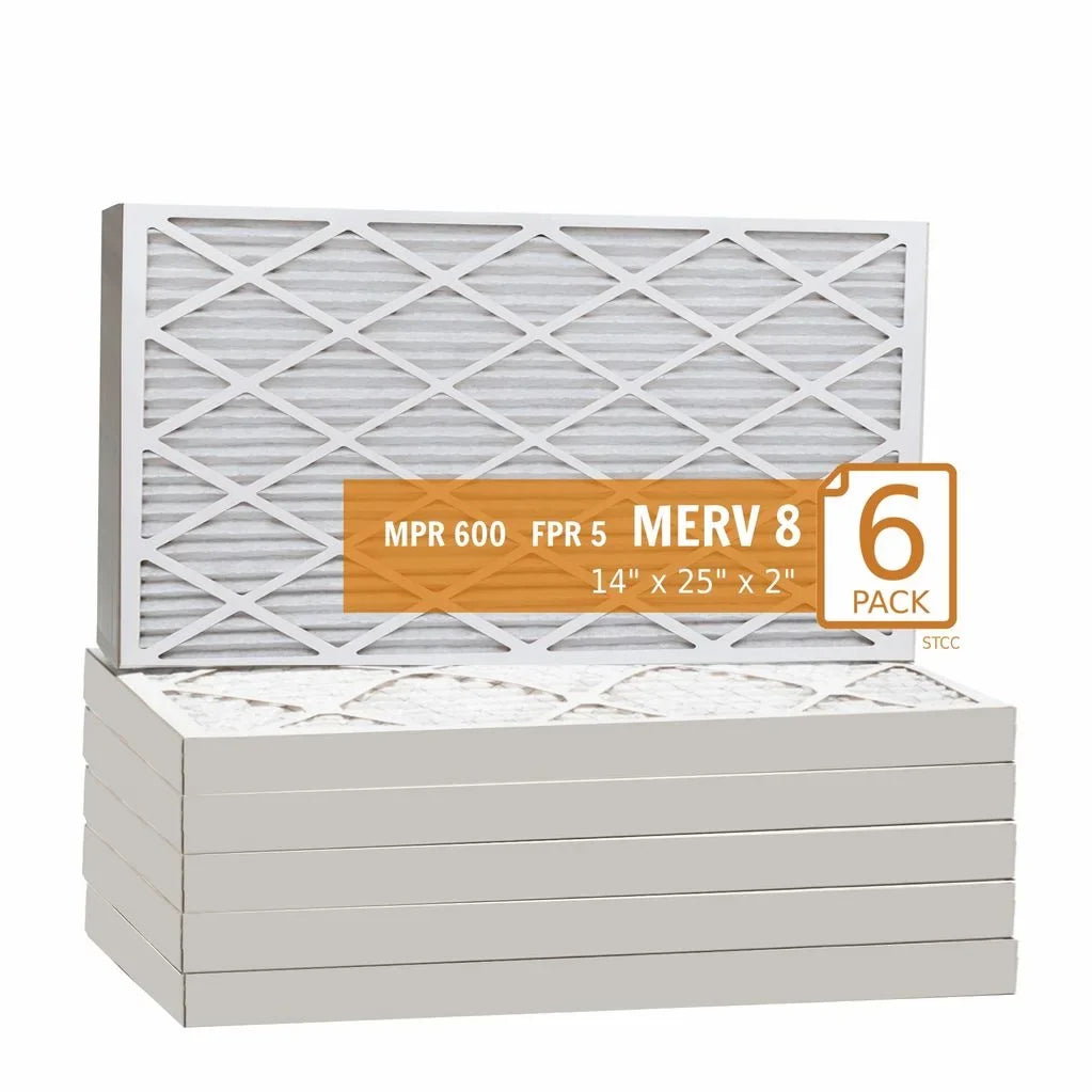 14x25x2 Key Pleat Purolator Air Filter - MERV 8 (6 Pack)
