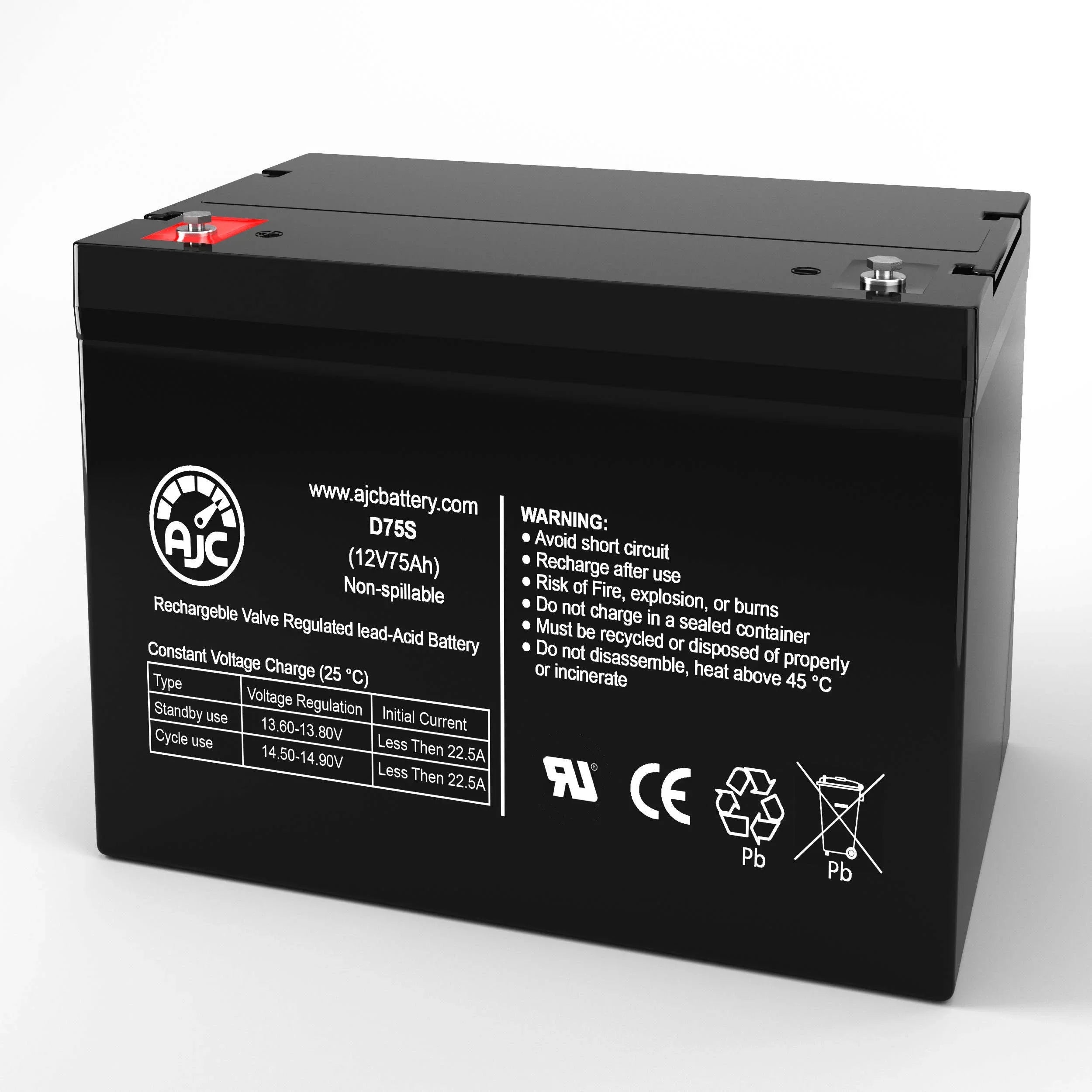 Shoprider Final Point XL4+ 889XLSBN 12V 75Ah Mobility Scooter Battery - This Is an AJC Brand People