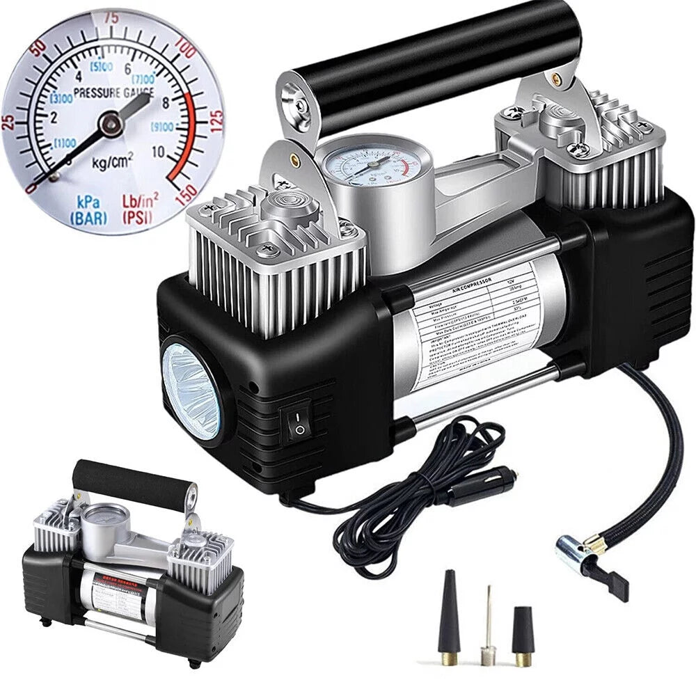 Jahy2Tech Dark Portable Air Compressor 12V Electric Pump Quick Inflation 280W Roadside Assistance