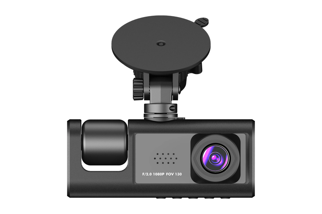 3 Channel Dash cam, 2-inch Screen Driving Recorder, High-Definition 1080P, Night Vision, Loop recording, Motion Detection, G-Sensor +32 GB SD Card