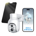 VIKVIZ 4MP Battery WiFi PTZ IP Camera Wireless 2K with Solar Panel Smart Hybrid Light Outdoor