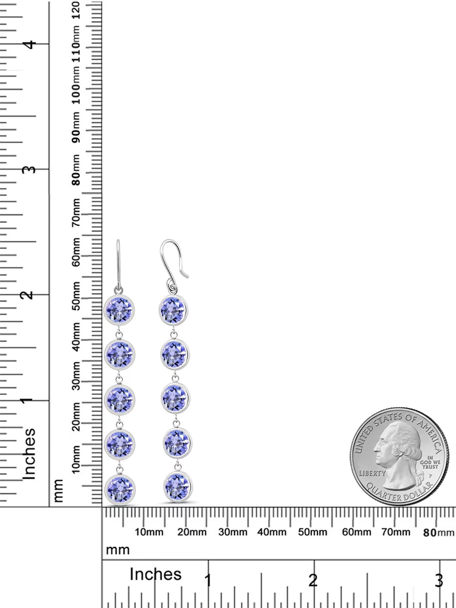 Gem Stone King 9.00 Ct Round Blue Tanzanite 925 Sterling Silver Earrings