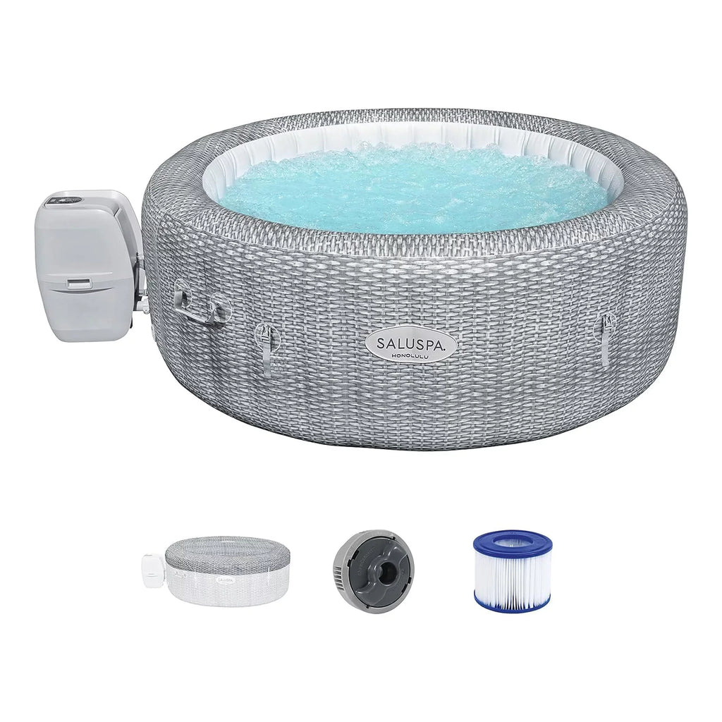 Bestway SaluSpa Honolulu AirJet Hot Tub w/6 Pool/Spa Seat & 6 Pillows
