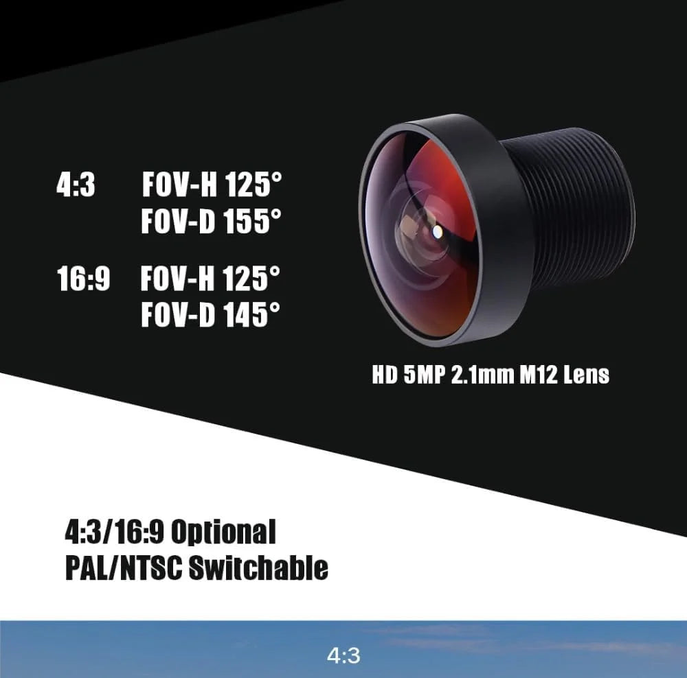 SoloGood FPV Camera Foxeer Razer Mini 2.1mm 4:3 Lens Natural Image 1200TVL Definition 125 Degree PAL NTSC Switchable