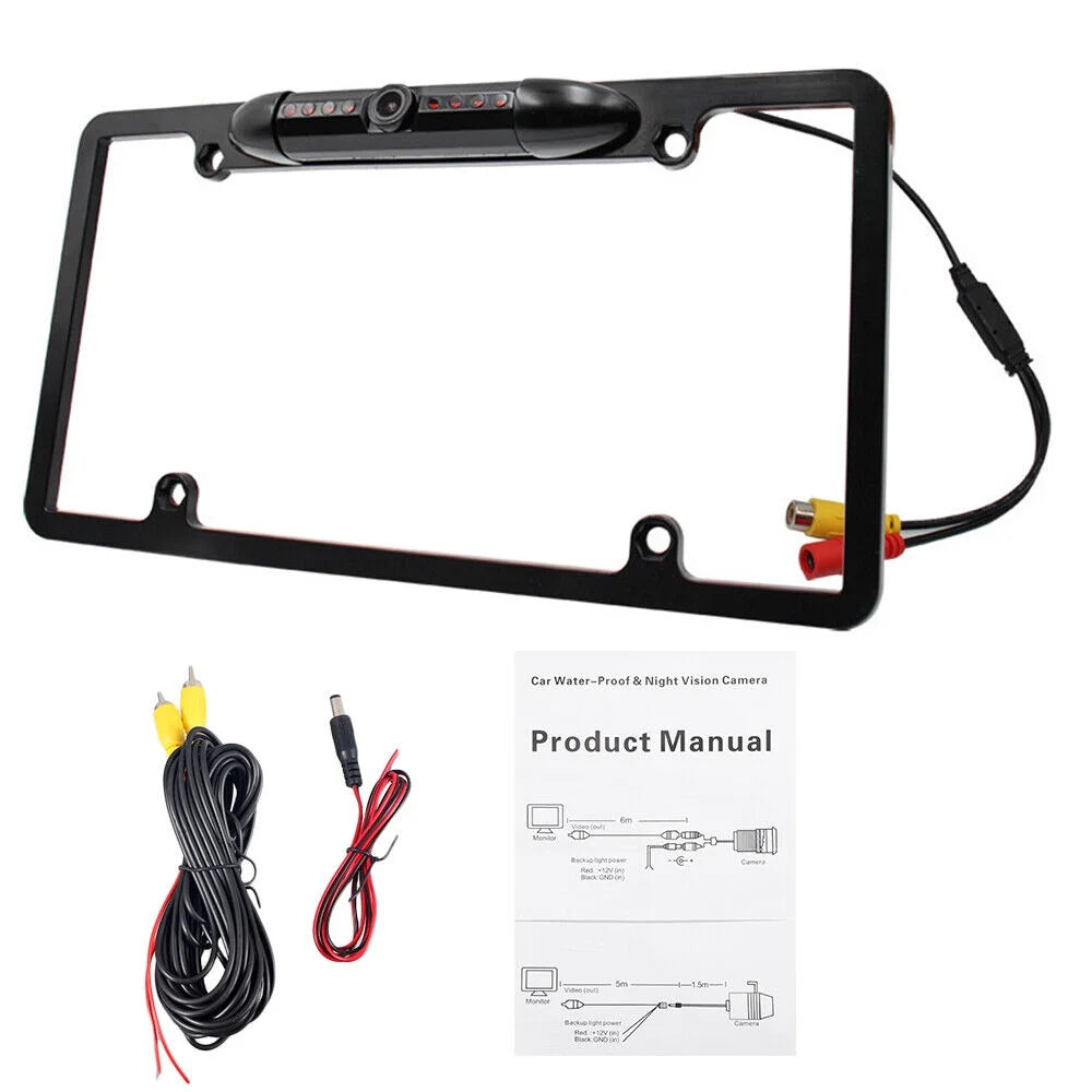 License Plate Frame Car Rear View Camera - Night Vision Backup