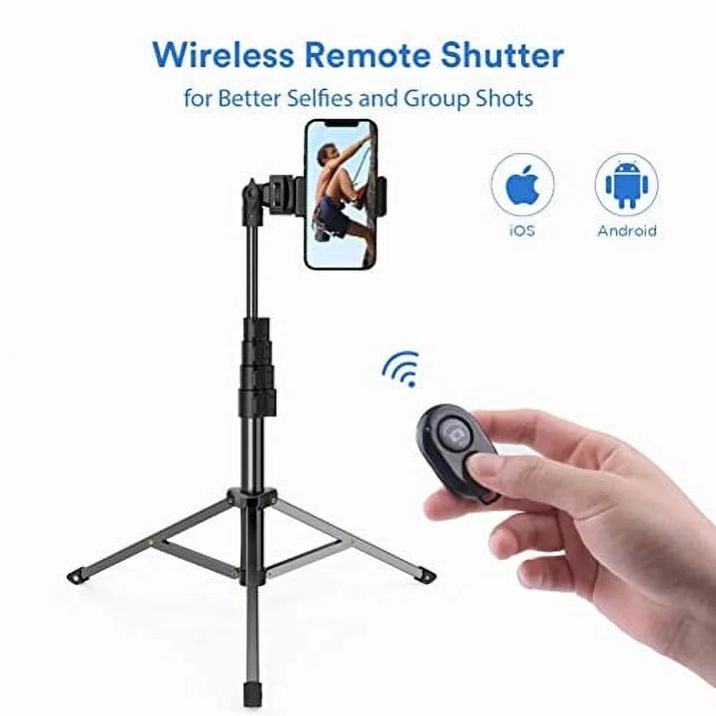 67" Final Point Tripod Stand Wireless Remote Shutter Selfie Stick Q1R for Alcatel Jitterbug Smart 2, REVVL 2 - iPhone XS Max XR X 8 PLUS 7 Plus SE (2020) 6S 13 Pro Max 12 Pro Max 11 Pro Max