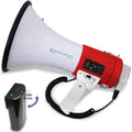 Technical Pro Rechargeable Portable 75-Watt Red Megaphone Bullhorn Speaker w/ Detachable Microphone w/ Battery, a Built-In AC Wall Charger, Good for Trainers, Soccer, Coaches, Cheer Leaders
